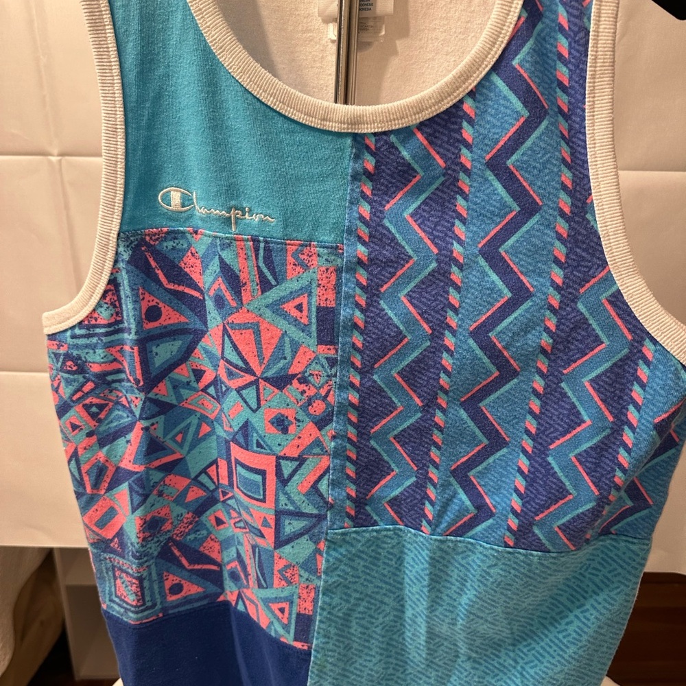 Champion White and Blue Tank Top MTV